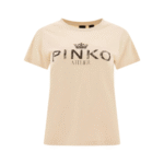 "Pinko" t-shirt Bussolotto femme beige en coton