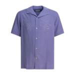 "NN.07" chemise Ares violette en viscose coupe regular à manches courtes pour homme