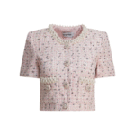 "Self-Portrait" tailleur court rose en polyester métallisé pour femme