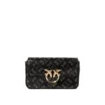 "Pinko" sac bandoulière Love One Pocket femme noir en cuir