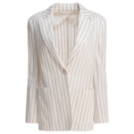 "Max Mara" blazer femme blanc Jadi en coton et lin