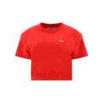 "Autry" T-shirt femme rouge en coton avec logo coupe regular
