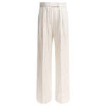 "Max Mara" pantalon blanc large en coton et lin taille haute pour femme
