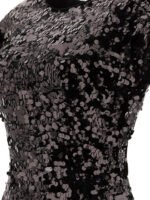"Ganni" robe mini femme noire en velours à sequins en polyester recyclé – Image 4