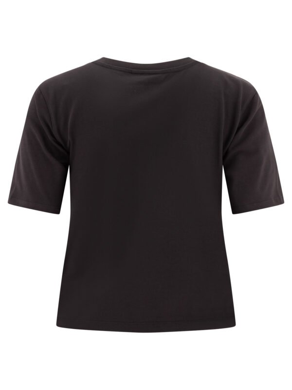 "Ganni" t-shirt femme noir en coton avec logo - Image 2