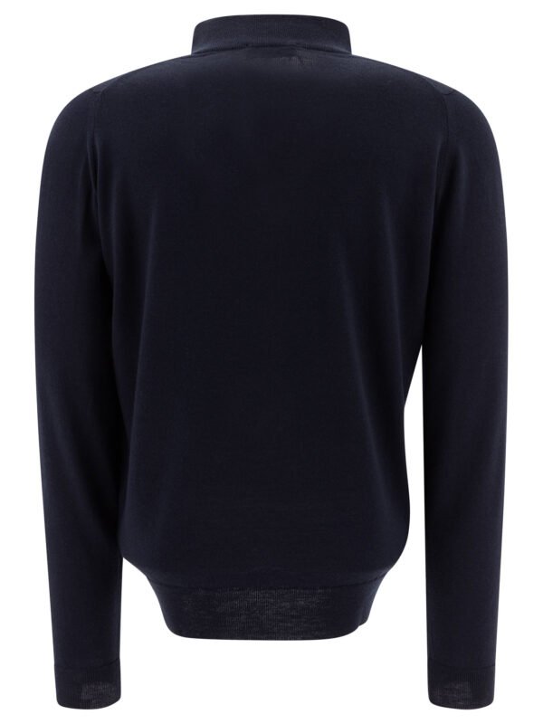 "John Smedley" pull col roulé homme bleu en laine mérinos – Image 2