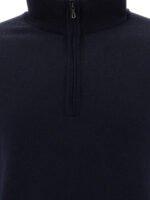 "John Smedley" pull col roulé homme bleu en laine mérinos – Image 3