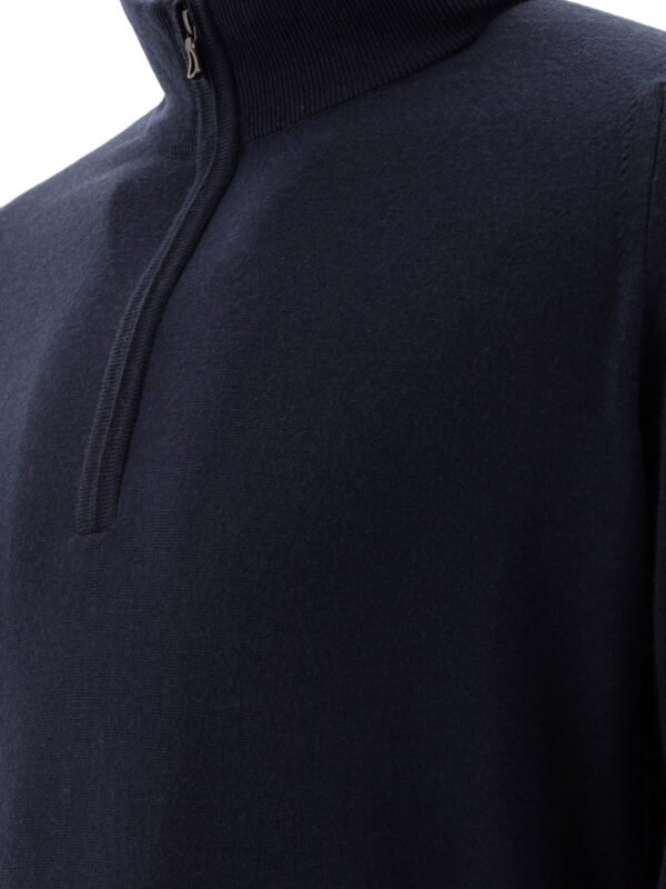 "John Smedley" pull col roulé homme bleu en laine mérinos – Image 4