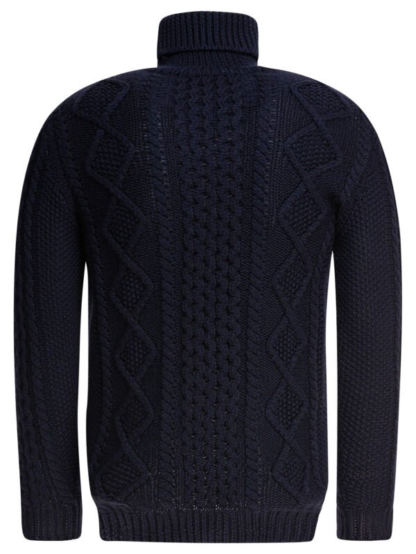 "Rakkì" pull col roulé homme bleu en laine mérinos – Image 2