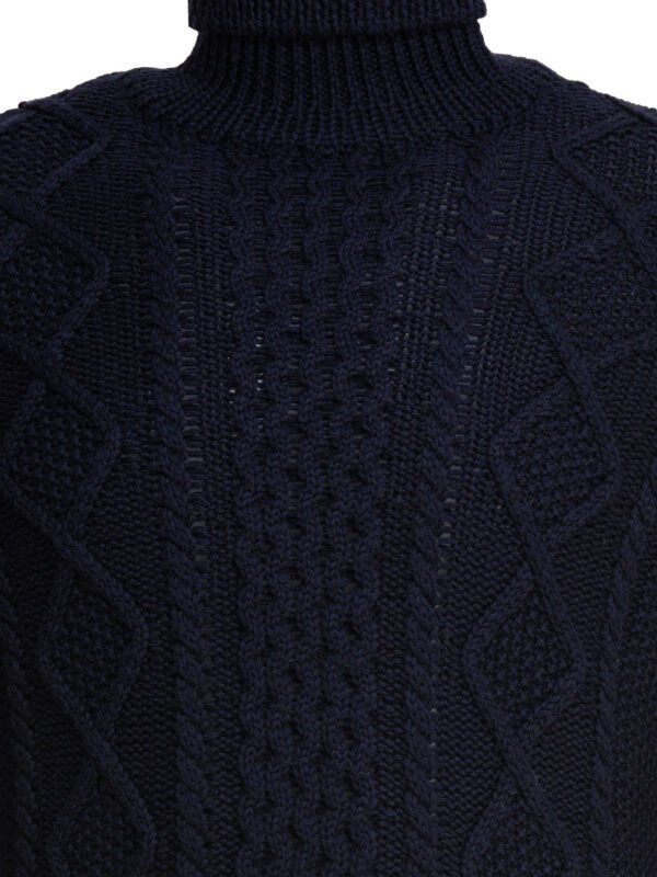 "Rakkì" pull col roulé homme bleu en laine mérinos – Image 3