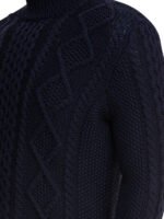 "Rakkì" pull col roulé homme bleu en laine mérinos – Image 4