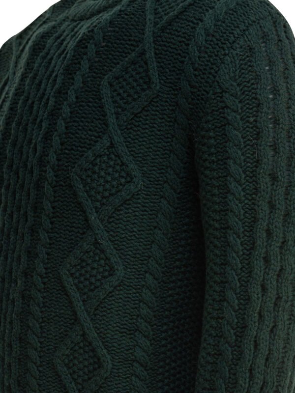 "Rakkì" pull homme vert en laine mérinos coupe regular - Image 4