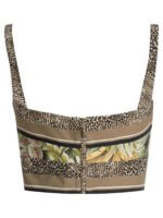 "Elie Saab" top court imprimé Savannah femme marron en coton - Image 2