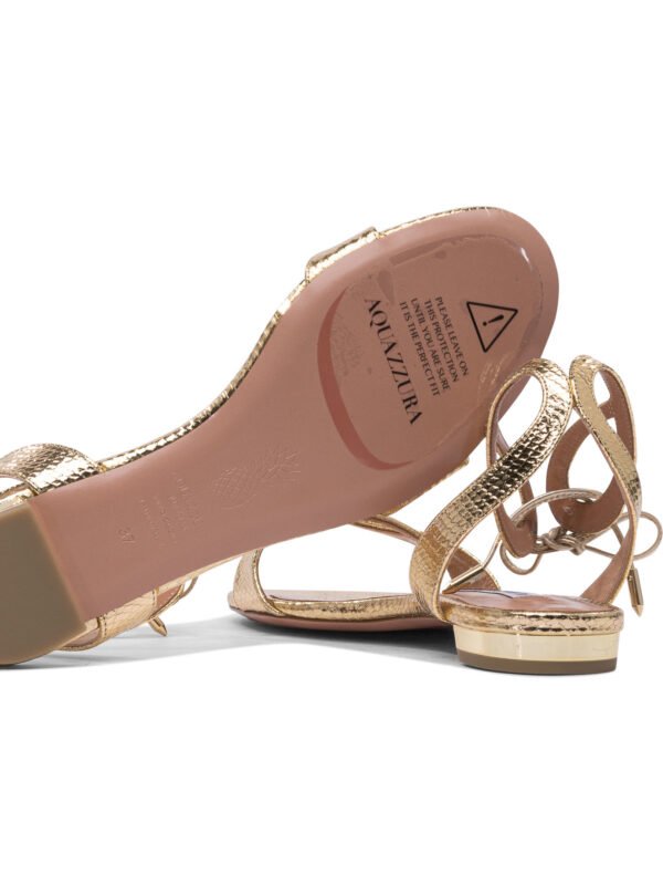 "Aquazzura" sandales femme dorées en cuir – Image 5