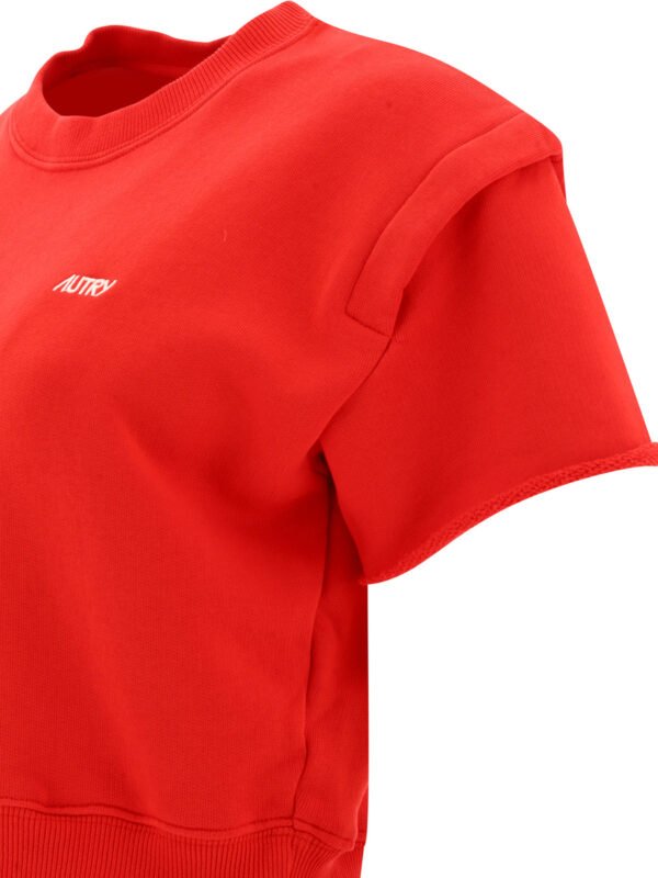 "Autry" T-shirt femme rouge en coton avec logo coupe regular – Image 4