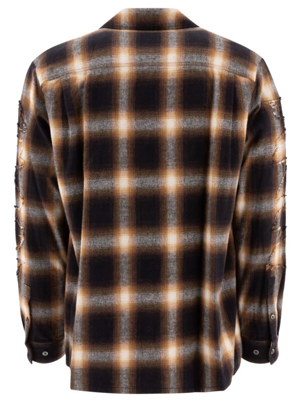 "Undercover" chemise à carreaux homme noire et jaune en coton coupe relaxed – Image 2