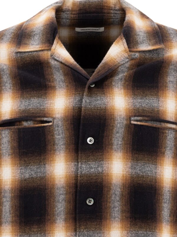 "Undercover" chemise à carreaux homme noire et jaune en coton coupe relaxed – Image 3