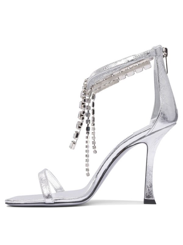 "Jimmy Choo" sandales femme argentées en cuir – Image 3