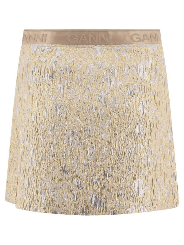 "Ganni" Minijupe dorée et argentée en polyester recyclé pour femme – Image 2