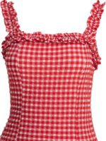 "Ganni" robe mini rouge à volants femme en polyester recyclé – Image 3