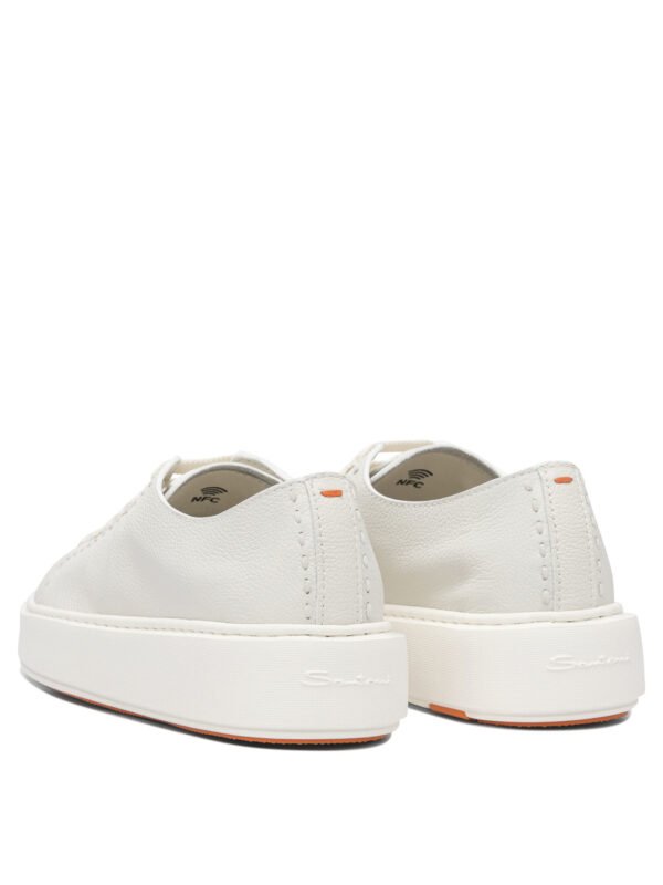 "Santoni" sneakers blanc cuir  femme - Image 4