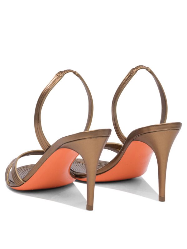 "Santoni" sandales femme dorées en cuir - Image 4