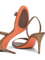 "Santoni" sandales femme dorées en cuir - Image 5