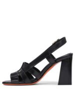 "Santoni" sandales femme noires cuir – Image 3