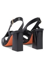 "Santoni" sandales femme noires cuir – Image 4