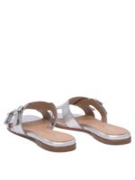 "Santoni" sandales femme argentées cuir – Image 4