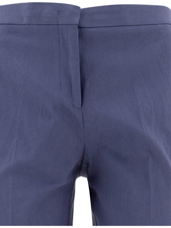 "Etro" pantalon femme bleu coupe regular en coton – Image 3
