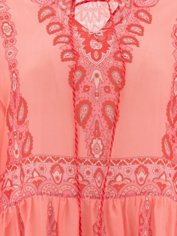 "Etro" robe femme rose à imprimé paisley en coton coupe ample – Image 3
