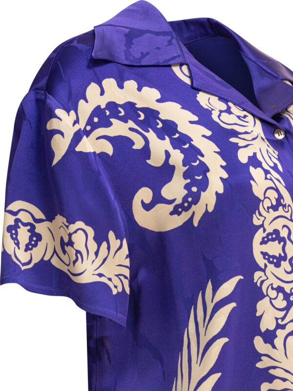 "Etro" chemise femme violet et or en viscose fluide – Image 4