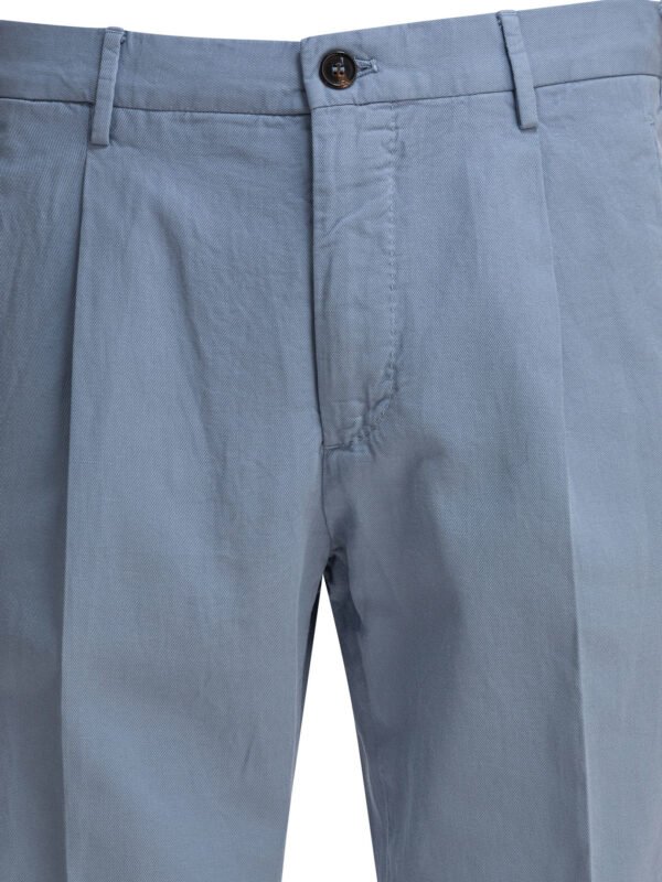 "Incotex" pantalon homme bleu clair en coton stretch – Image 3