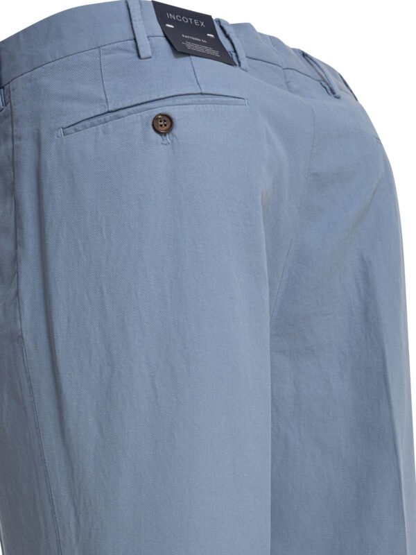 "Incotex" pantalon homme bleu clair en coton stretch – Image 4