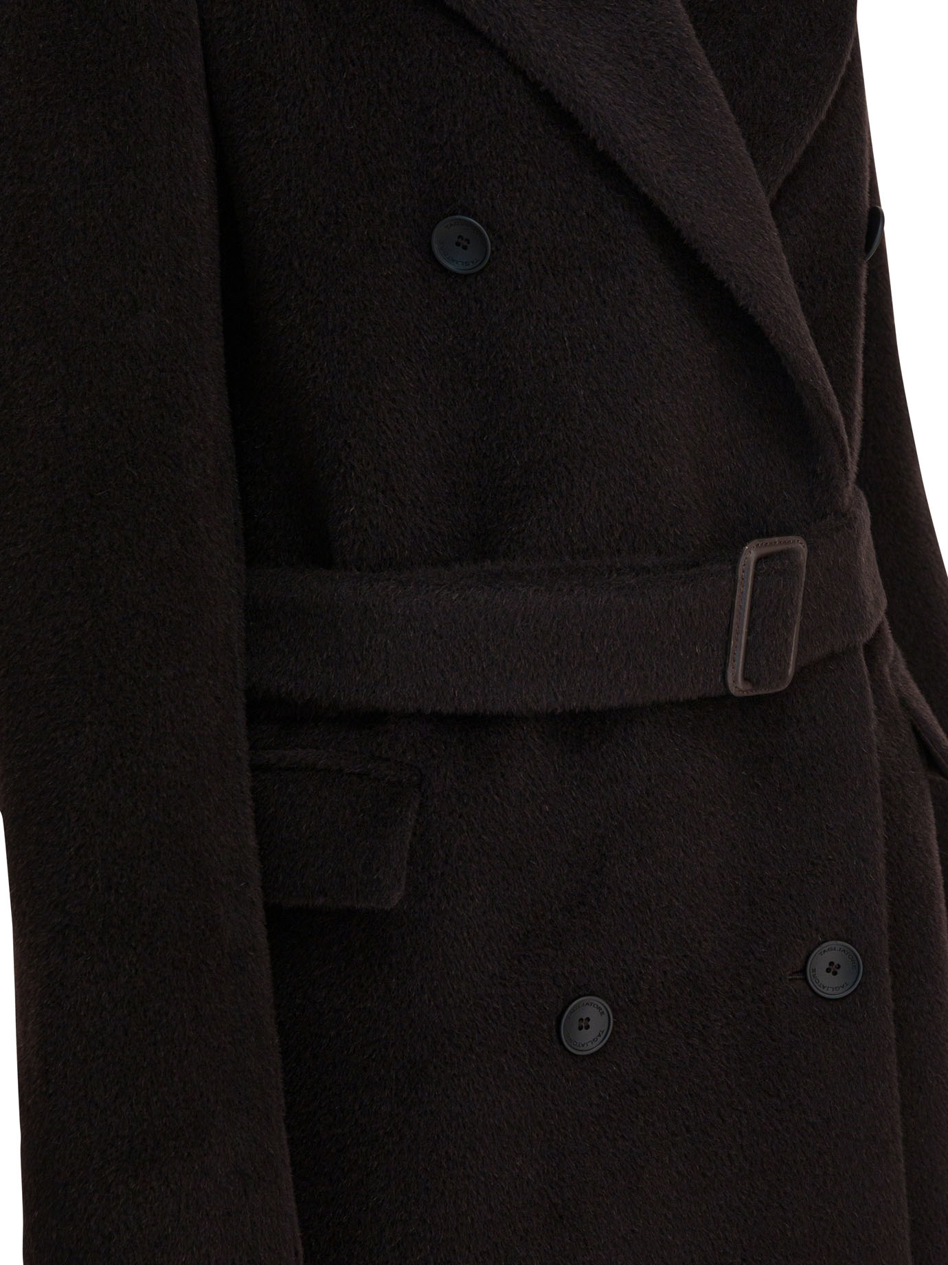 Tagliatore manteau femme marron laine alpaga coupe regular – Image 4