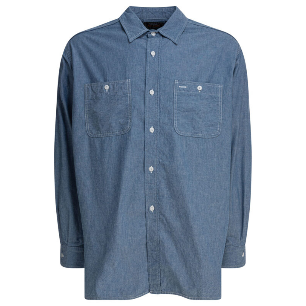 Design sans titre (12) Beams Plus chemise homme bleue en coton – Image 1