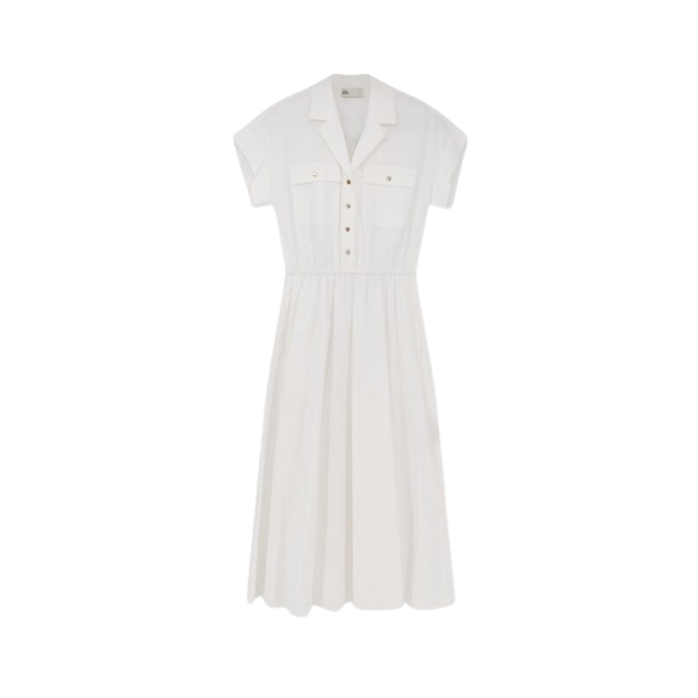 Design sans titre (23) TORY BURCH robe chemisier en coton blanc – Image 1