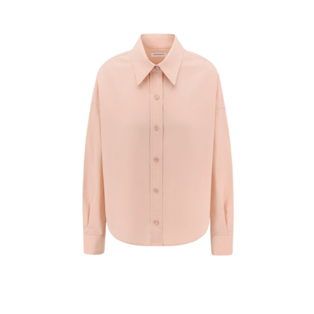 Design sans titre (25) the frankie shop chemise femme rose en coton – Image 1