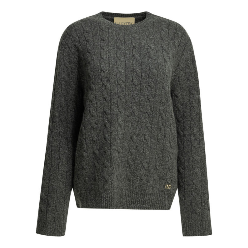 Design sans titre (31) Valentino pull femme gris en laine vierge – Image 1