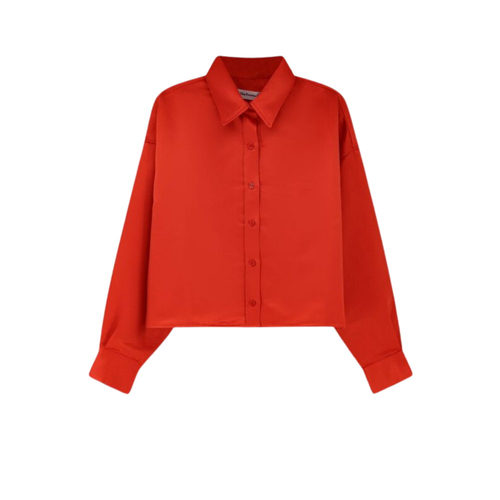 Design sans titre (33) THE FRANKIE SHOP chemise en satin rouge – Image 1