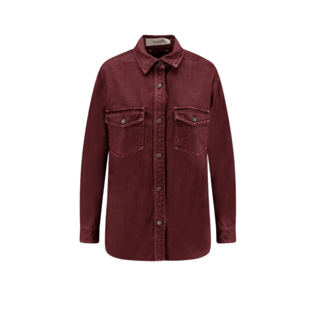 Design sans titre (38) GOLDEN GOOSE surchemise femme en coton rouge – Image 1