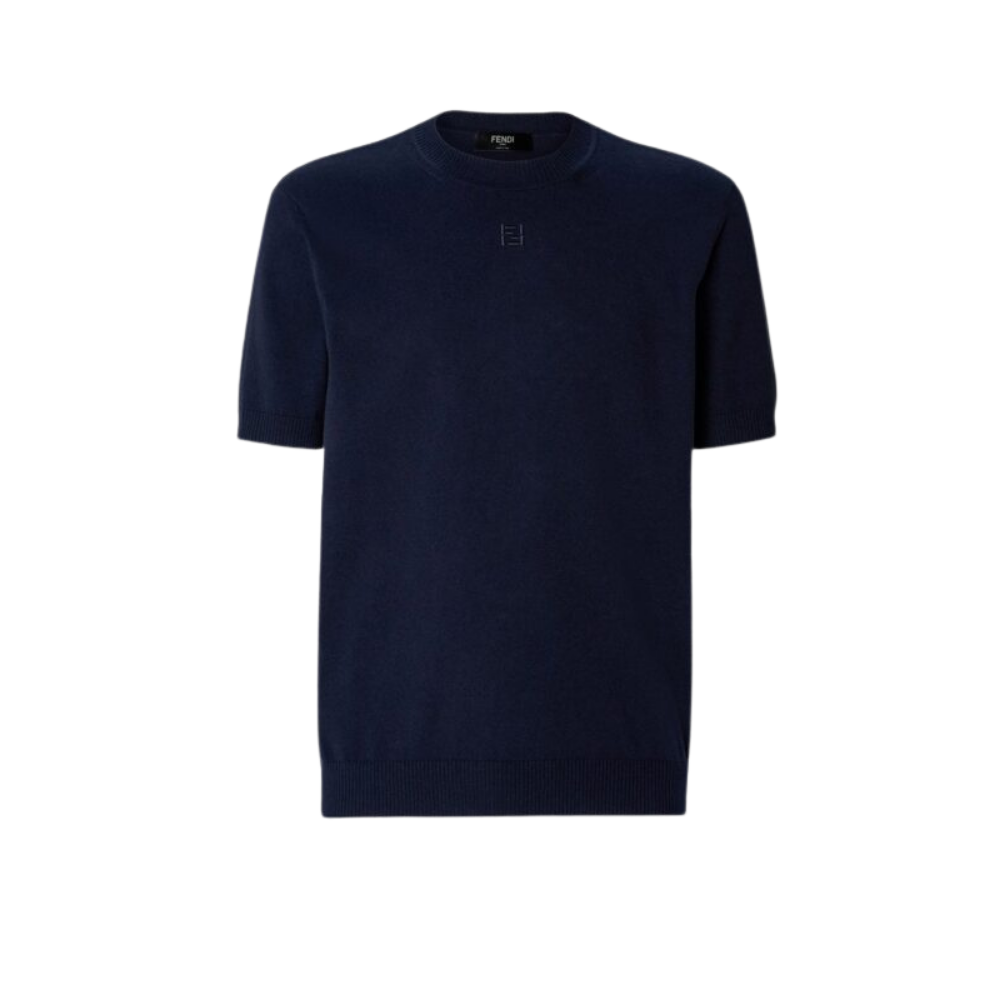 Design sans titre (40) fendi pull homme bleu en coton et cachemire – Image 1