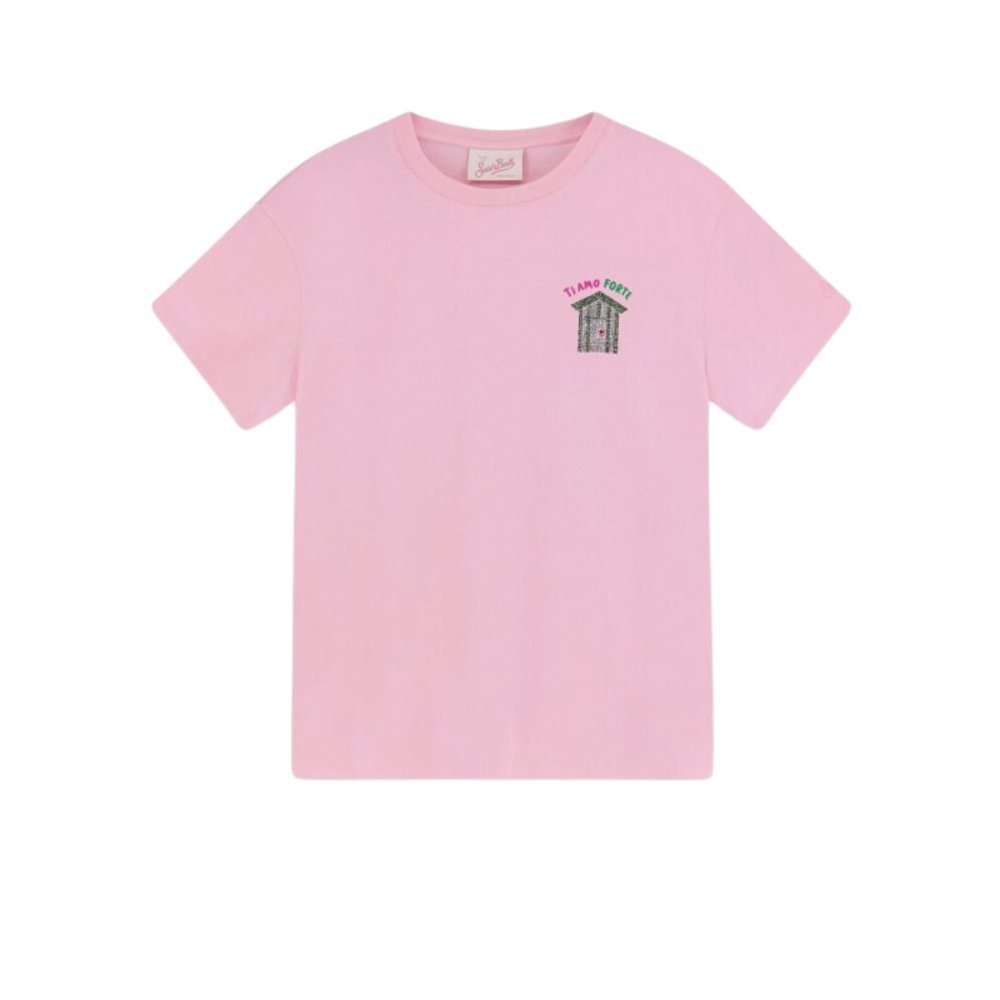 Design sans titre (44) MC2 SAINT BARTH t-shirt femme en coton rose – Image 1