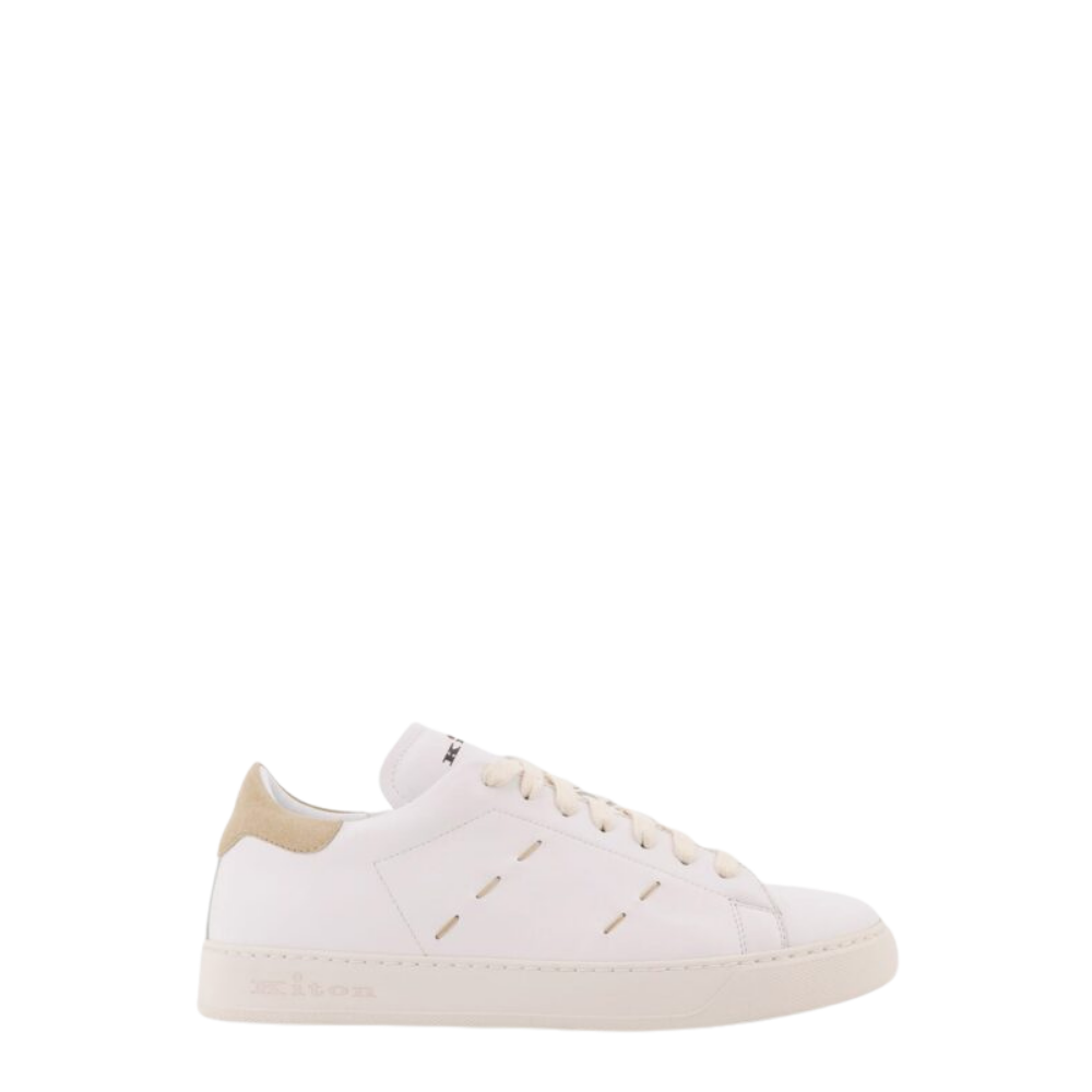 Design sans titre (45) Kiton Ciro Paone sneakers homme blanches en cuir – Image 1