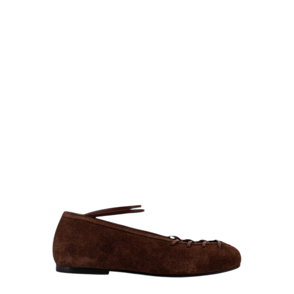 Design sans titre (50) ALOHAS ballerines femme en daim marron – Image 1
