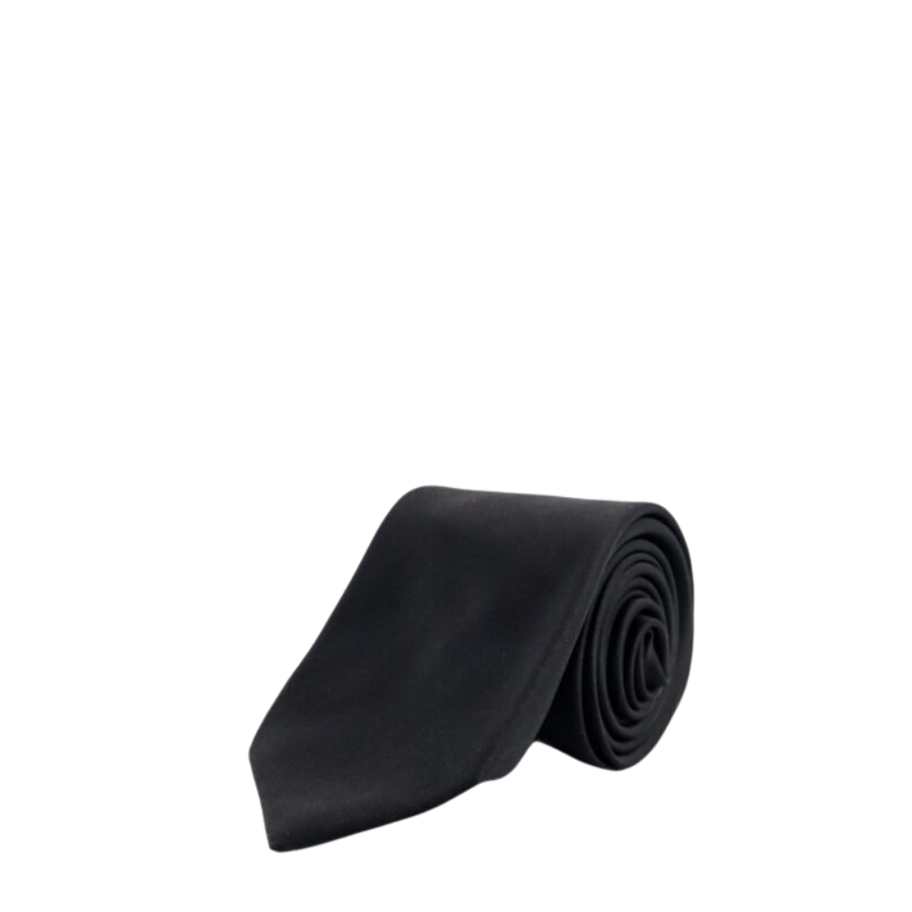 Design sans titre (52) KITON CIRO PAONE cravate homme noire en soie – Image 1