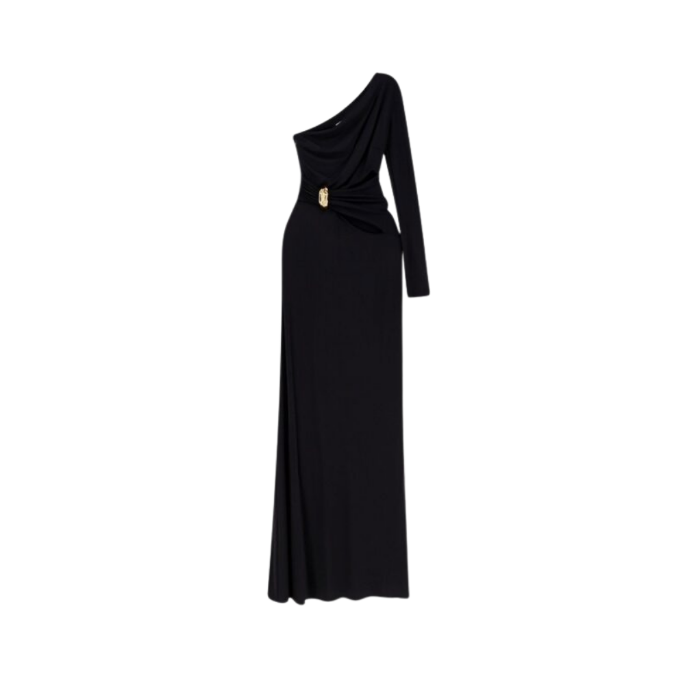 Design sans titre (60) elisabetta franchi robe femme noire longue en viscose – Image 1