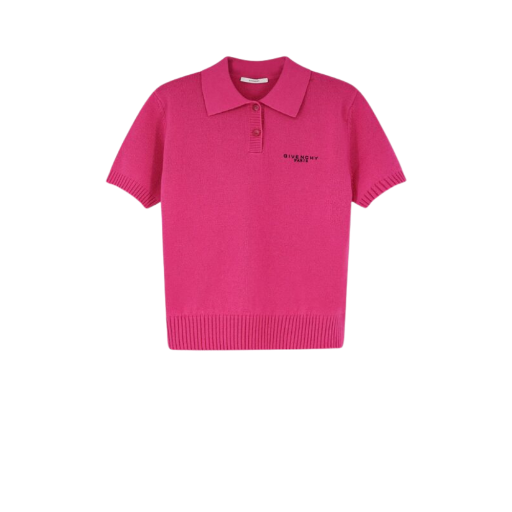 Design sans titre (62) GIVENCHY polo femme en laine et cachemire rose – Image 1