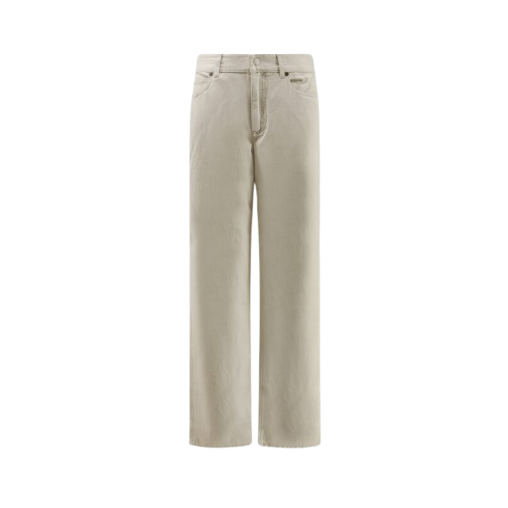 Design sans titre (65) FENDI pantalon femme en denim beige – Image 1